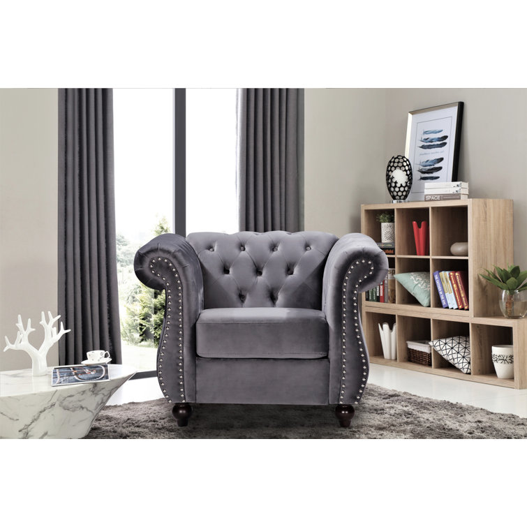 Chesterfield discount velvet armchair